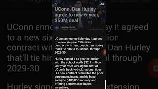 UConn extends Dan Hurleys contract ncaabasketball basketball uconnhuskies shorts [upl. by Winstonn]