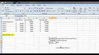 Using Excel to calculate NPV and IRR [upl. by Forest323]