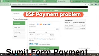 🔴Bsf form payment problem  Finally Complete payment  💯bsf form fill up 2024 [upl. by Aztinay]