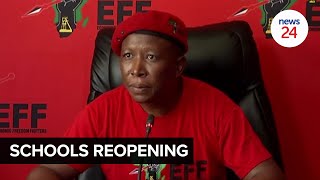 WATCH  Principals and parents must unite against schools reopening  Julius Malema [upl. by Notlimah]