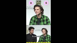 Timothée Chalamet amp Louis Garrel speak French with English subs [upl. by Hoi25]