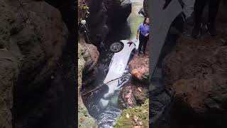 Panjim registered car falls in deep gorge at Collem tourist couple rescuedviralvideo shortvideo [upl. by Ahseihs]