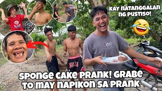 SPONGE CAKE PRANKGRABE TO MY NATANGGALAN PA NG PUSTISO MY NAPIKON SA PRANK NATO HAHAH [upl. by Gnay327]