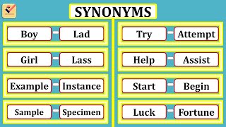 Synonyms  500 most important words in English  Vocabulary  Synonyms words  Alternative words [upl. by Adiasteb308]