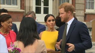 Britains Prince Harry Meghan meet young Commonwealth leaders in London [upl. by Jecon]