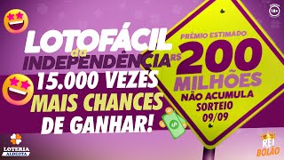 LOTOFÁCIL DA INDEPENDÊNCIA 2023 200 MILHÕES 💰🍀 DICAS PARA AUMENTAR SUAS CHANCES DE GANHAR [upl. by Orecic57]