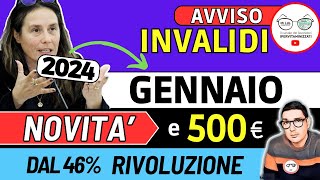 🔴 INVALIDI PARZIALI e TOTALI NOVITÀ GENNAIO 2024 ➡ PENSIONE AUMENTI IMPORTI 500€ ADI BONUS CAREGIVER [upl. by Emmalee]