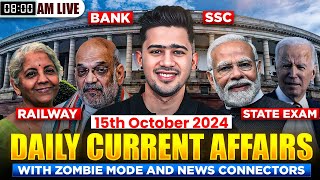 Live Current Affairs 15th October 2024  Government Exam Preparation with Kush Sir [upl. by Madden409]