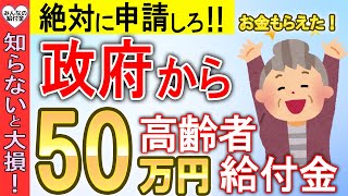 【知らないと大損！】国から60歳以上の高齢者へ50万円の支給！申請しないともらえない給付金・助成金 [upl. by Attalie872]