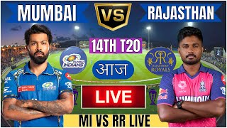 Live MI Vs RR 14th T20 Match  Cricket Match Today  MI vs RR 14th T20 live 1st innings livescore [upl. by Lenhart]