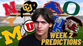 WEEK 2 COLLEGE FOOTBALL PREDICTIONS [upl. by Eneloj188]