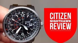 CITIZEN NIGHTHAWK PROMASTER ECODRIVE MENS PILOT WATCH REVIEW MODEL BJ701059E [upl. by Anhavas227]