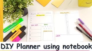 How to make a planner using notebook  Useful diy ideas  Diy planner [upl. by Melba]