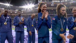 USA Mens amp Womens 4x400m Relay Final Olympic Paris 2024 USA Team Gold Medal with Olympic Record [upl. by Lia513]