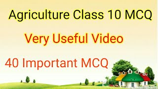 Agriculture class 10 MCQ  Geography Chapter 4  Full Marks In Agriculture  agricultureclass10 [upl. by Llener]