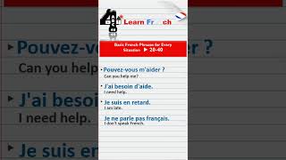 Basic French Phrases  Speaking Practice Shorts frenchtest ABC4U [upl. by Alwyn]