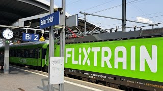 FLX FLIXTRAIN Berlin🔁Stuttgart in Erfurt Hbf Vectron in weiß amp grün [upl. by Munford]