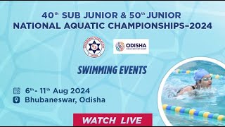 40th Sub Junior amp 50thJunior National Aquatic Championships 2024 Swimming Events Odisha [upl. by Arymahs677]