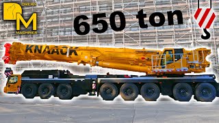 heavy lifting crane Liebherr LTM 165081 with 56m Luffing Jib Setup  watch this powerful machine [upl. by Sucramaj873]