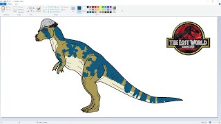 Drawing Pachycephalosaurus from The Lost World Jurassic Park in MS Paint [upl. by Sito]