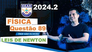 EEAR 20242  FÍSICA  A FIGURA A SEGUIR REPRESENTA UM SISTEMA DE POLIAS E CABOS IDEAIS [upl. by Ri]