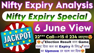 Nifty Expiry Day Strategy  Nifty Expiry Day Zero To Hero Strategy amp Nifty Prediction For 6 June [upl. by Morly]