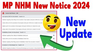 MP NHM New Update 2024  MP Vacancy Choice Filling Date 2024 MP CHO New Update cho nhm choresult [upl. by Valida]