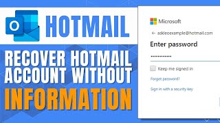 How to Recover Hotmail Account Without Information [upl. by Anij88]