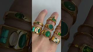 Is emerald your birthstone goldplatedjewelery jewelryring goldstonerings rings [upl. by Alidus]