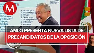 AMLO vuelve a presentar su lista de precandidatos de la oposición a la presidencia [upl. by Jessalyn]