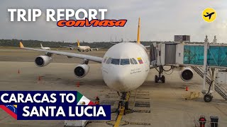 A340300 Experience Conviasa Trip Report from Caracas to Santa Lucía  HD [upl. by Ailyn745]