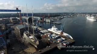 Motor Yacht A trifft Sailing Yacht A in Kiel 27082016 [upl. by Annaej986]