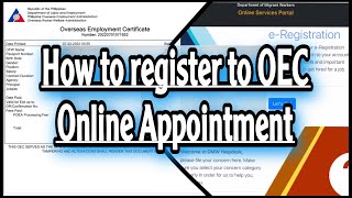 How to register to OEC Online Appointment  oec  POLODUBAI  ofwdubai poea ofw [upl. by Leterg842]