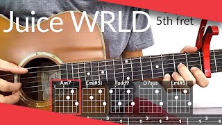 Adore You Juice WRLD Guitar Tutorial  Tab Chords [upl. by Nylyahs523]