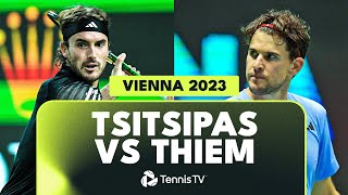 Stefanos Tsitsipas vs Dominic Thiem ENTERTAINING Match Highlights  Vienna 2023 [upl. by Akanke]