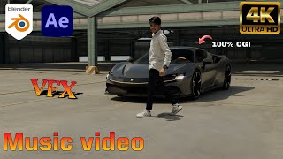 Music video VFX in Blender and after effects  3D animation in blender  Car animation Mustafa star [upl. by Idissac180]