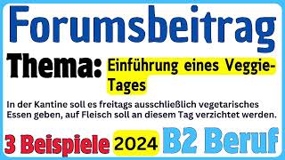 Forumsbeitrag schreiben  TELC B2 Beruf  Redemittel  Thema Einführung eines VeggieTages [upl. by Rosenstein]