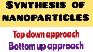 Synthesis of nanoparticles  Top down approach  Bottom up approach  Nanotechnology [upl. by Ayanet]