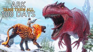 I Spent 100 Days Taming them ALL In Ark The Center Ark Survival Ascended [upl. by Ardnahs81]