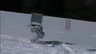 Skiing Robot Races Down Snow Slope [upl. by Ahsilyt181]