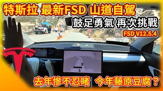 鼓足勇氣 再度挑戰！特斯拉最新FSD山道全自動駕駛！Tesla FSD Challenges Winding Mountain Roads！ [upl. by Narad]