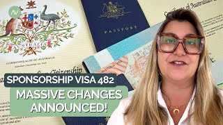 Recap of the 482 Australian Sponsorship Visa Changes and new Pathway to PR via 186 [upl. by Norri]