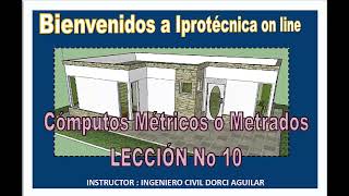 LECCIÓN 10 CÓMPUTOS MÉTRICOS PAREDES II [upl. by Solis]