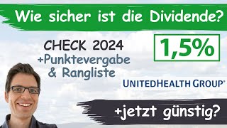 UnitedHealth Group Aktienanalyse 2024 Wie sicher ist die Dividende günstig bewertet [upl. by Anoid]