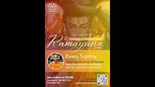 Sunday Class  Topic  Teachings and Pastimes from Ramayana  Day 7 [upl. by Hoagland]