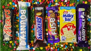 Satisfying video Asmr Rainbow candy and chocolate BIG Unboxing Cutting candys video [upl. by Ras]