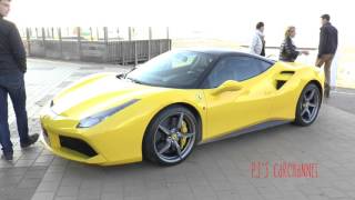 Yellow Ferrari 488 GTB  driving sounds [upl. by Uthrop]