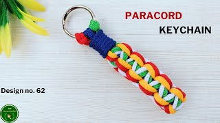 How to Make Paracord Keychain  Macrame Paracord Keychain DESIGN No 62 [upl. by Thinia272]