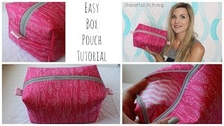 Easy Zippered Box Pouch Tutorial [upl. by Obed958]