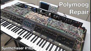 Moog Polymoog Repair  DeadIncorrect Sounding Keys  Synthchaser 162 [upl. by Sibelle331]